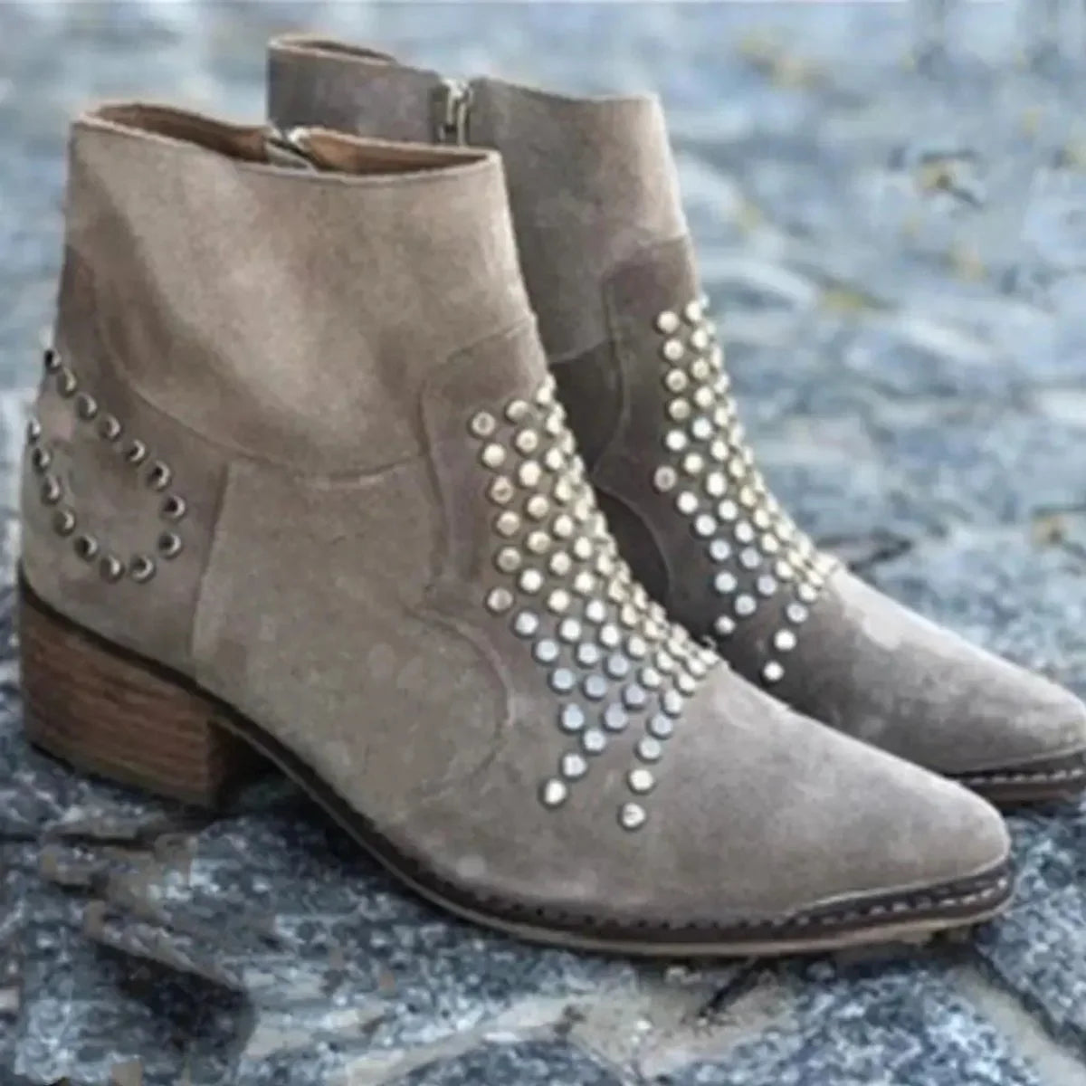 Elyse | Edgy Studded Ankle Boots
