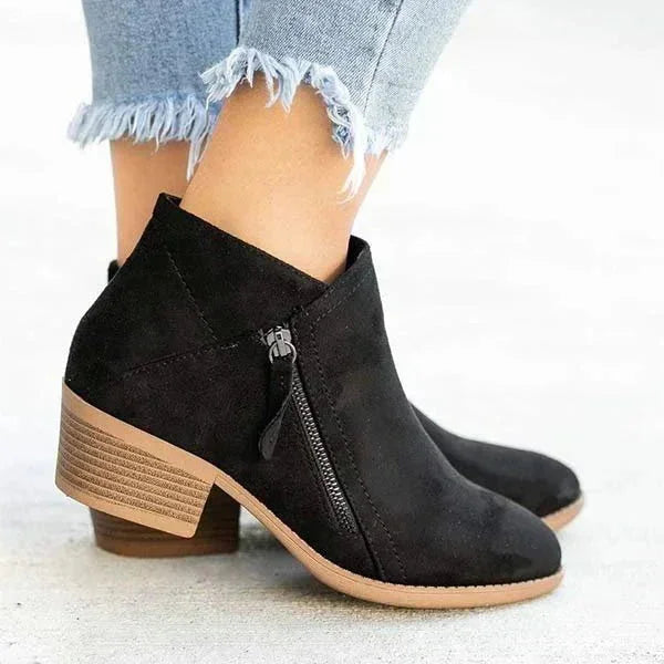 Halle | Sleek Low Heel Ankle Boots