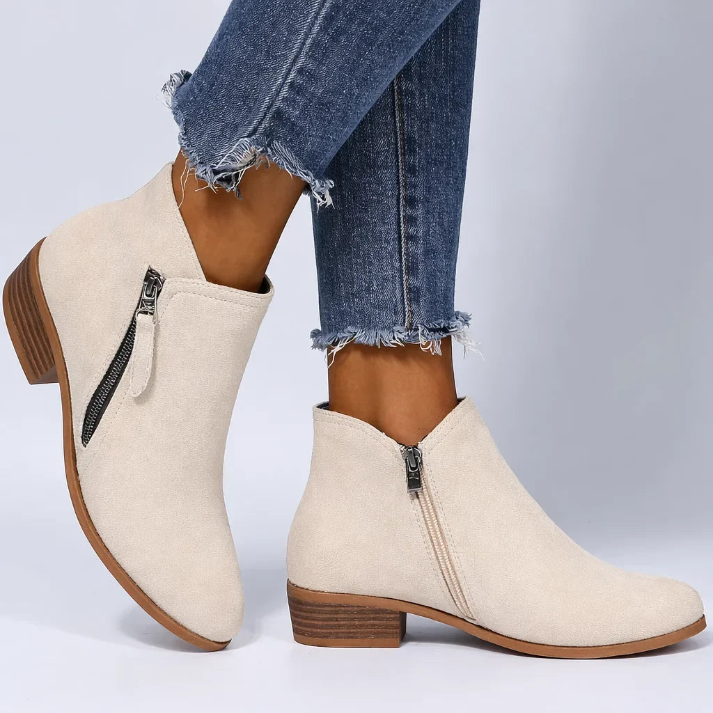 Halle | Sleek Low Heel Ankle Boots