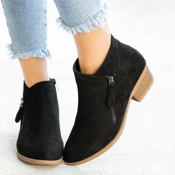 Halle | Sleek Low Heel Ankle Boots