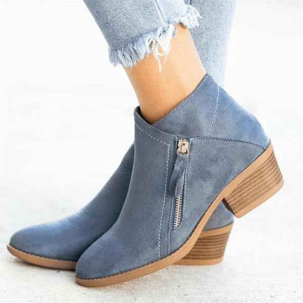 Halle | Sleek Low Heel Ankle Boots