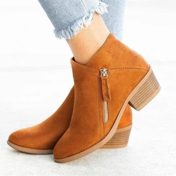 Halle | Sleek Low Heel Ankle Boots