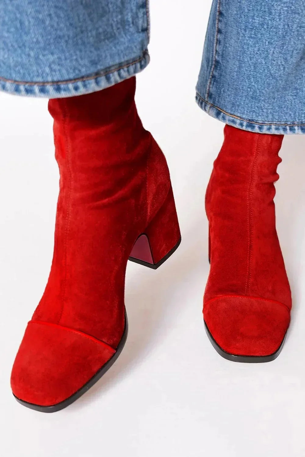 Jocasta | Suede Square-Toe Women Ankle Boots for Winter