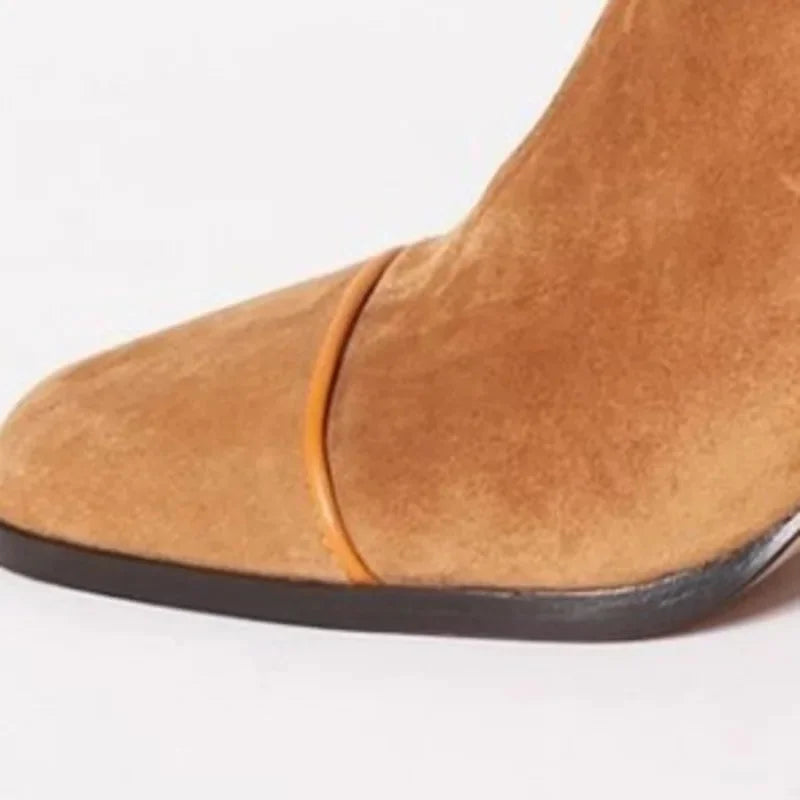 Jocasta | Suede Square-Toe Women Ankle Boots for Winter