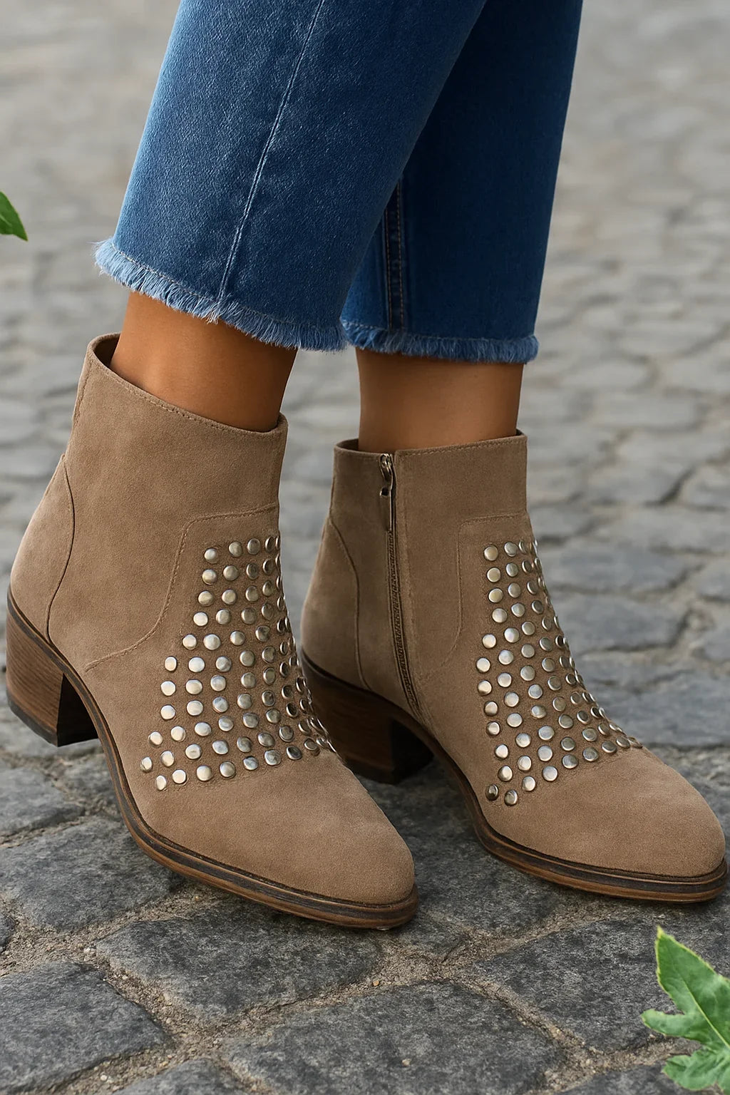 Blythe | Bold Studded Ankle Boots