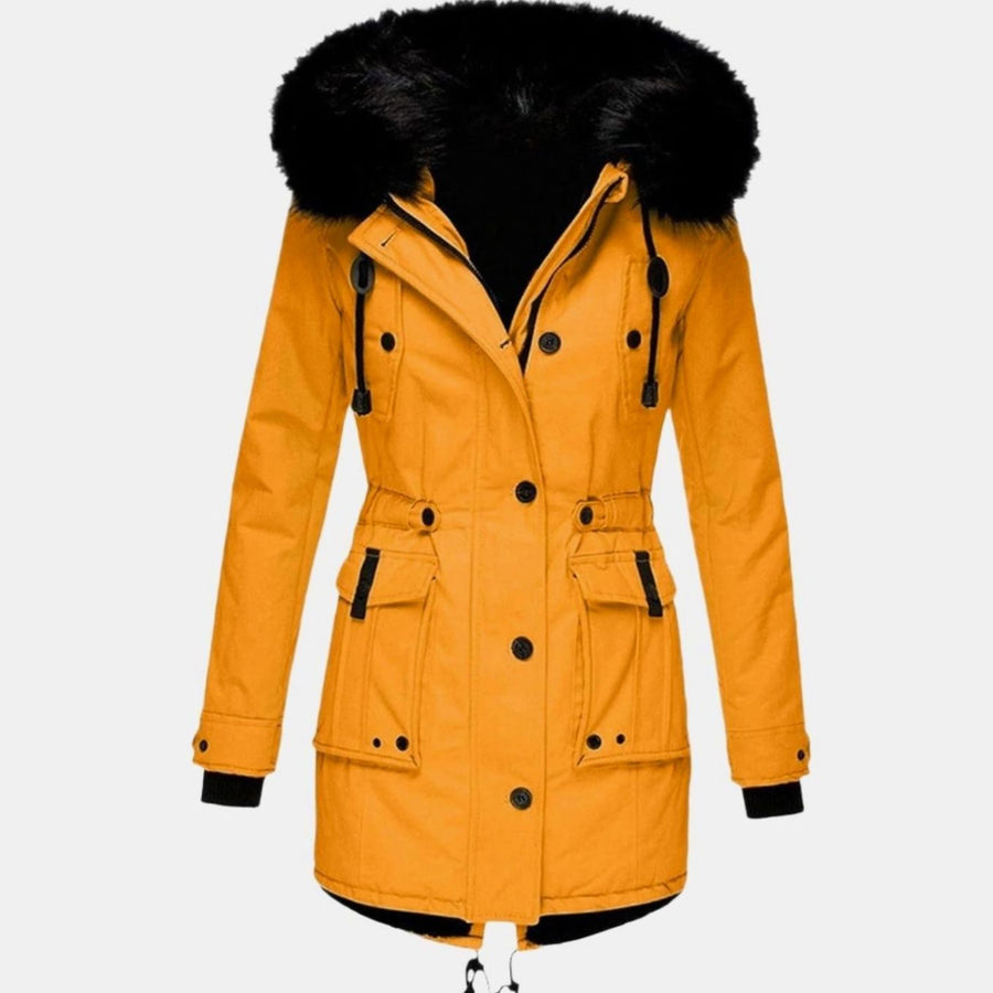 Olivia | Drawstring-Waist Parka-Style Women's Faux Fur Coat for Winter
