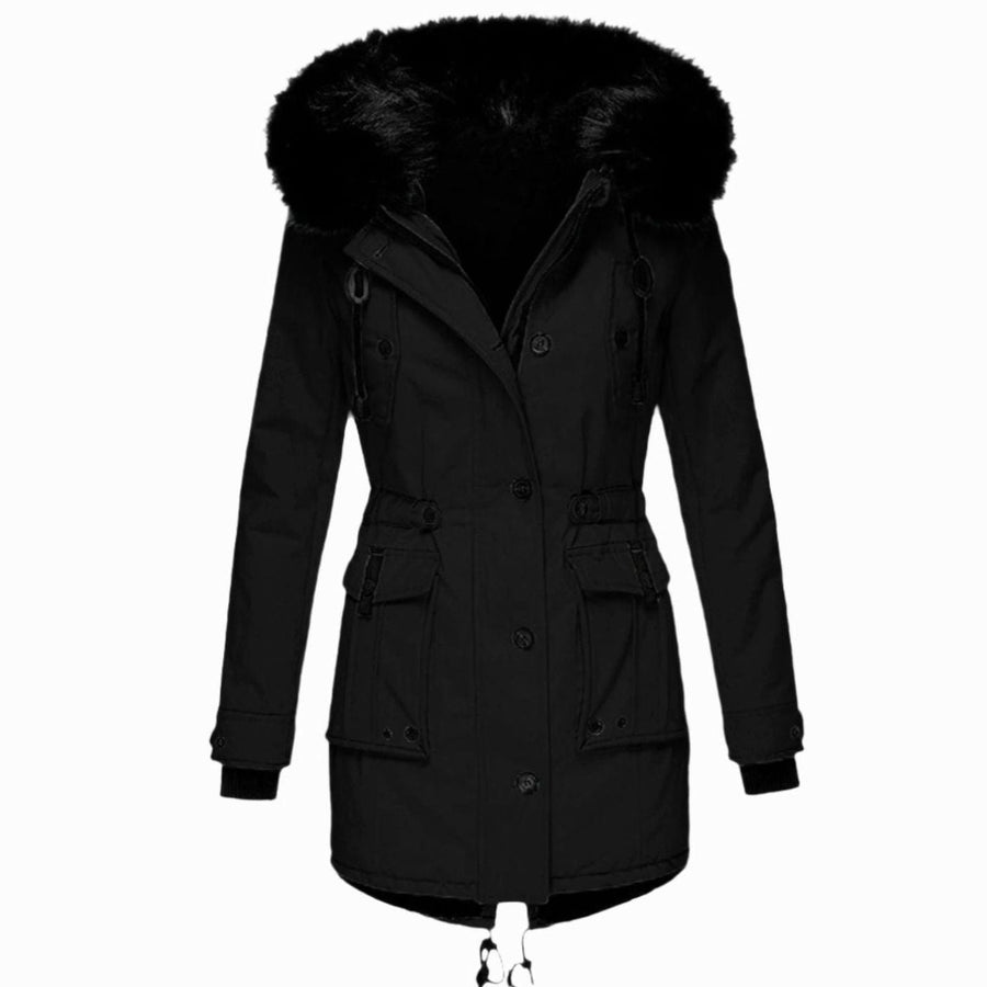 Olivia | Drawstring-Waist Parka-Style Women's Faux Fur Coat for Winter