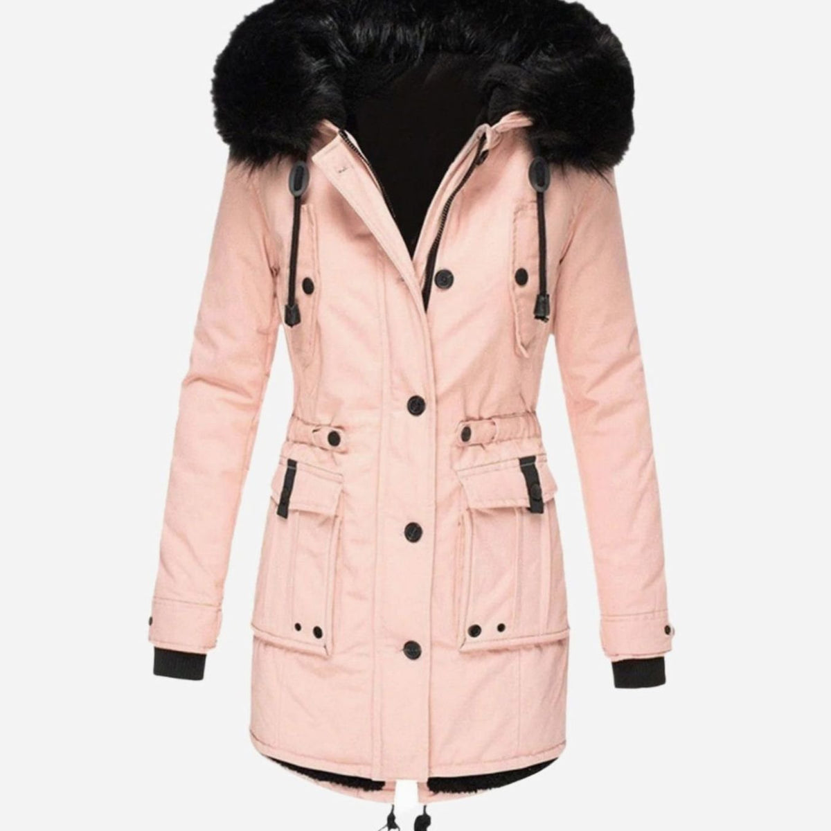 Olivia | Drawstring-Waist Parka-Style Women's Faux Fur Coat for Winter