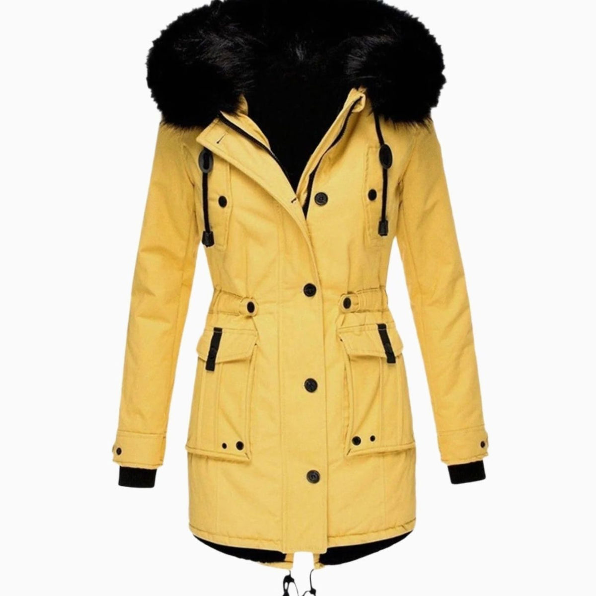 Olivia | Drawstring-Waist Parka-Style Women's Faux Fur Coat for Winter