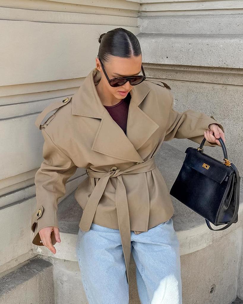 Esméline | Belted Double-Breasted Trench Coat for Fall
