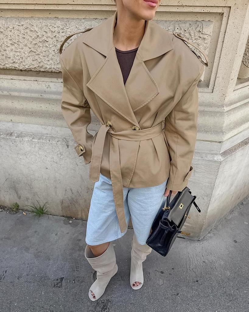 Esméline | Belted Double-Breasted Trench Coat for Fall