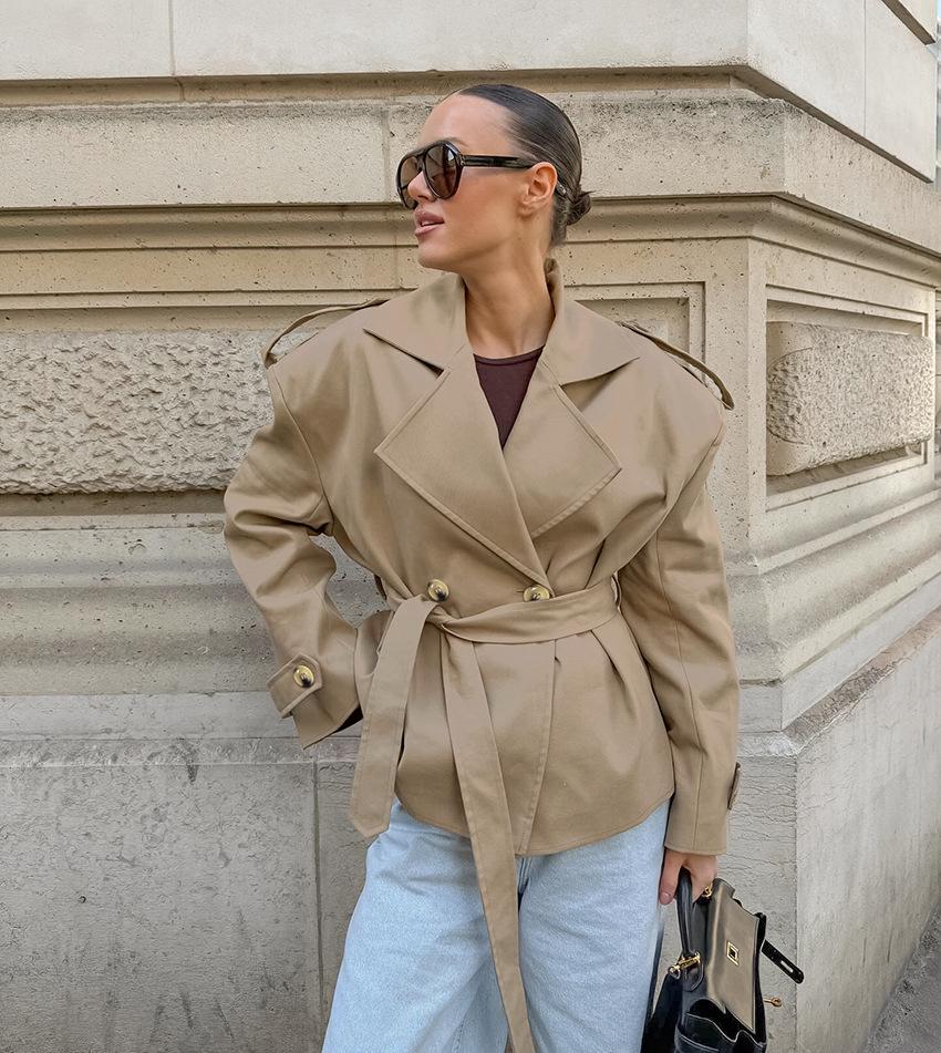 Esméline | Belted Double-Breasted Trench Coat for Fall