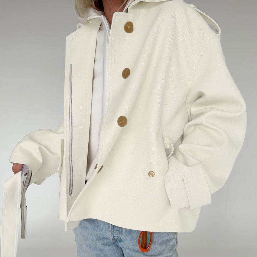 Calanthe | Belted Peplum Trench Coat for Fall