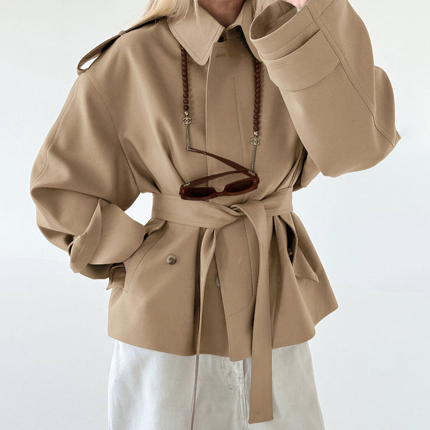 Calanthe | Belted Peplum Trench Coat for Fall
