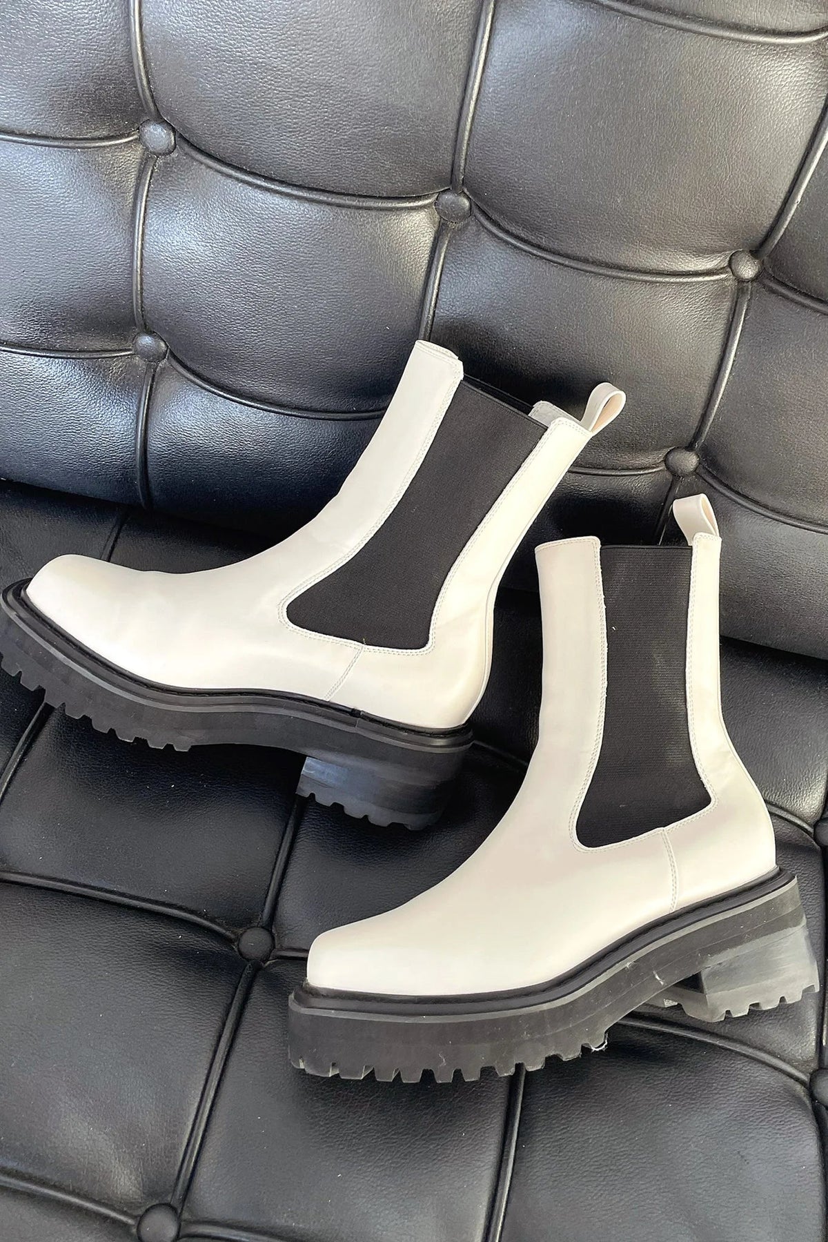 Odessa | Bold Two-Tone Ankle Boots