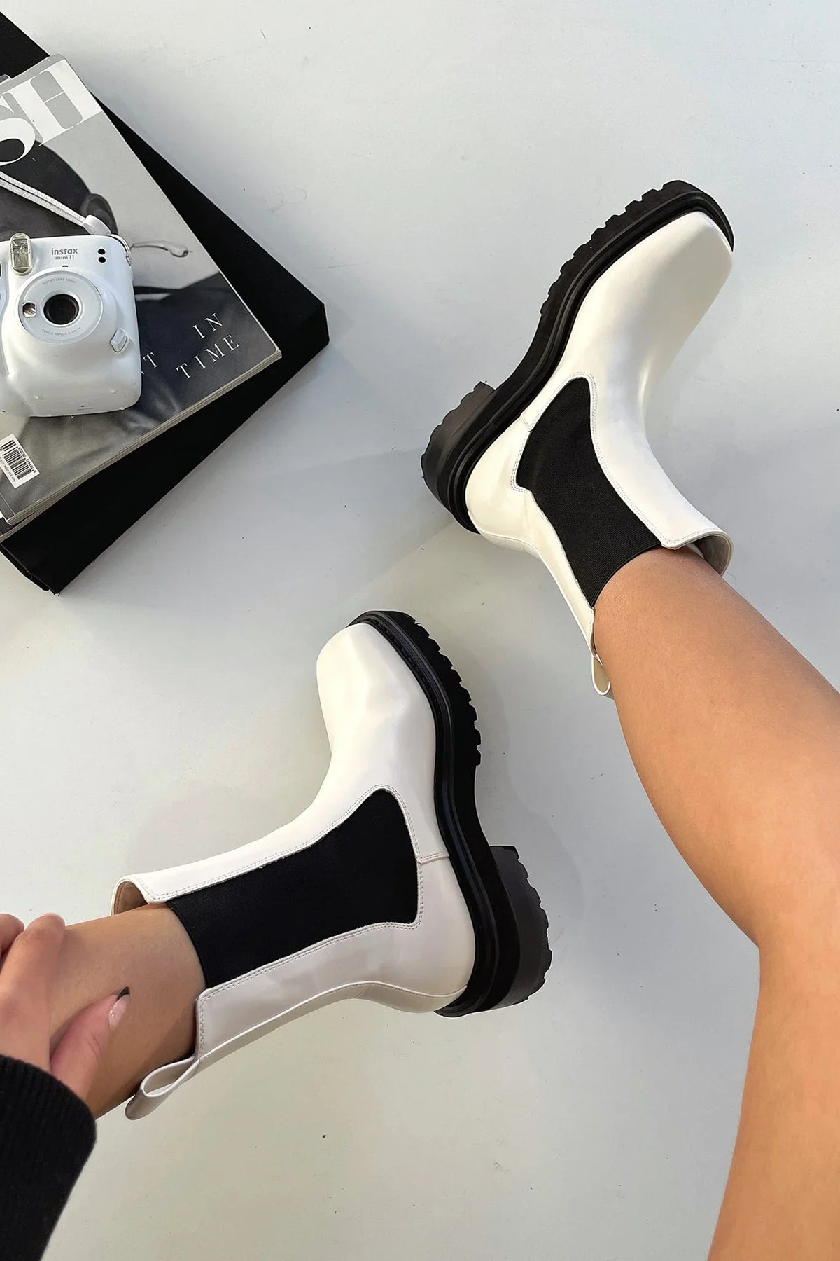 Odessa | Bold Two-Tone Ankle Boots
