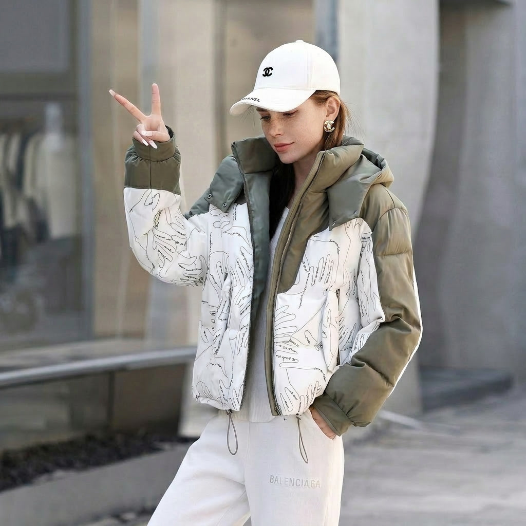 Marlowe | Two-Tone Puffer Jacket with Stand Collar