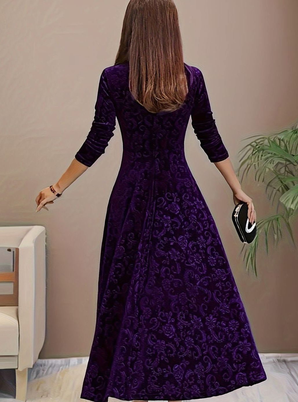 Mia | Embossed Velvet Women's Party Dress