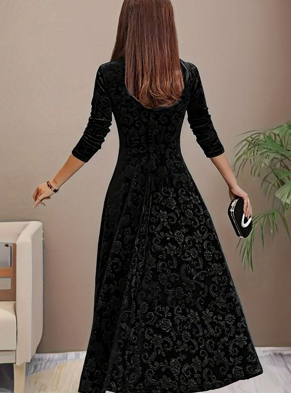 Mia | Embossed Velvet Women's Party Dress
