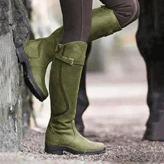 Verity | Brown Side-Zip Women Waterproof Riding Boots for Winter