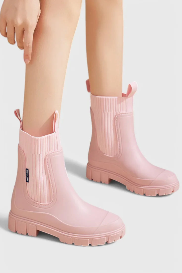 Kate | Waterproof Ribbed Cuff Chelsea Boots