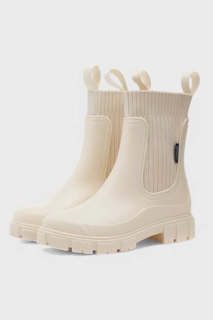 Kate | Waterproof Ribbed Cuff Chelsea Boots