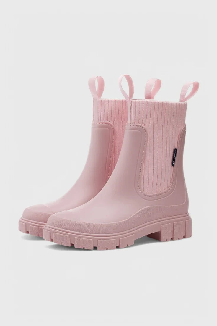 Kate | Waterproof Ribbed Cuff Chelsea Boots