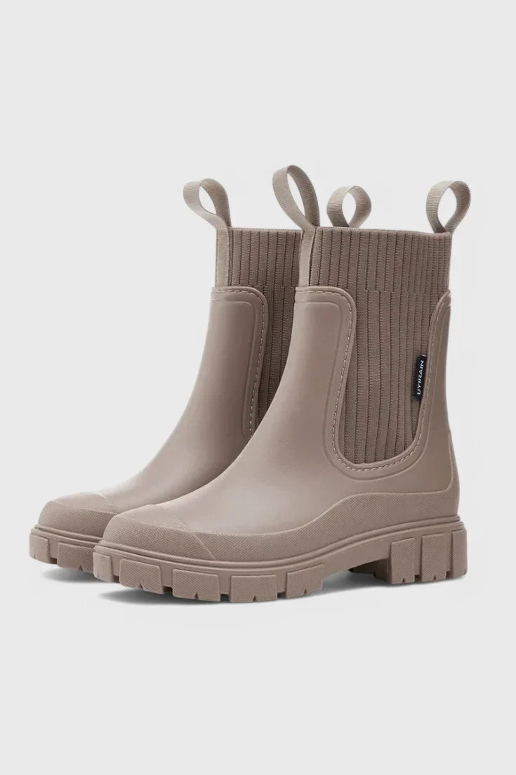 Kate | Waterproof Ribbed Cuff Chelsea Boots