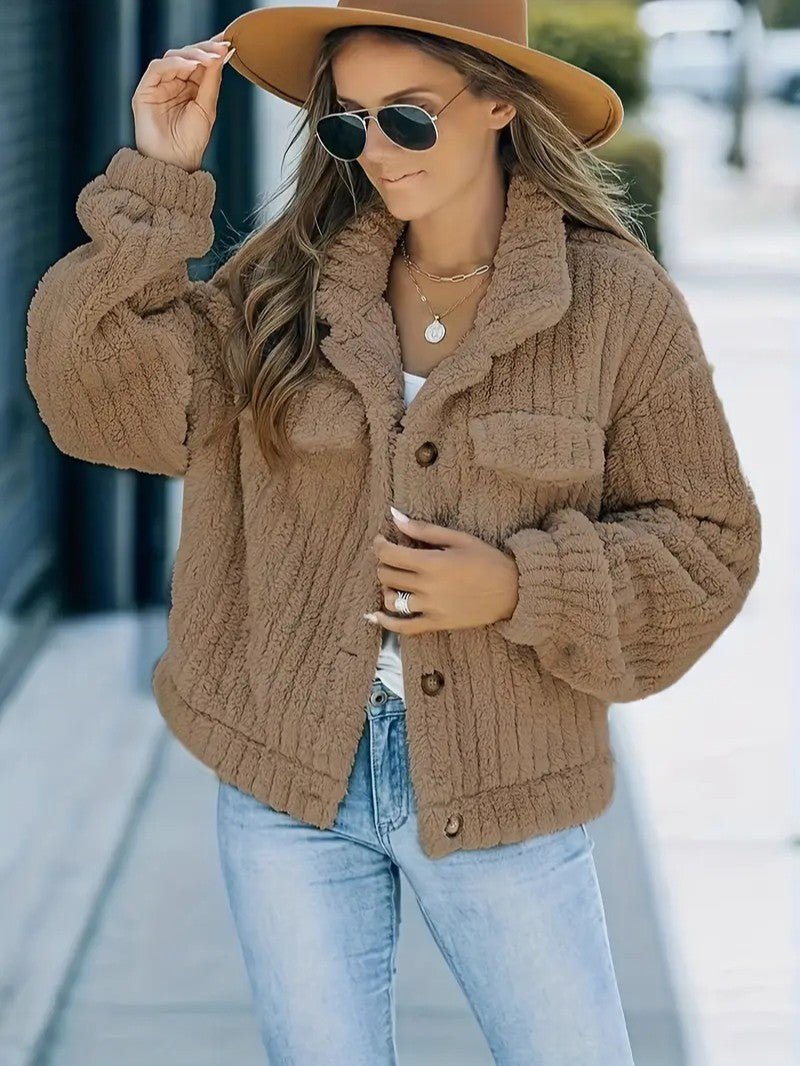 Primrose | Textured Button-Up Winter Jacket for Cold-Weather