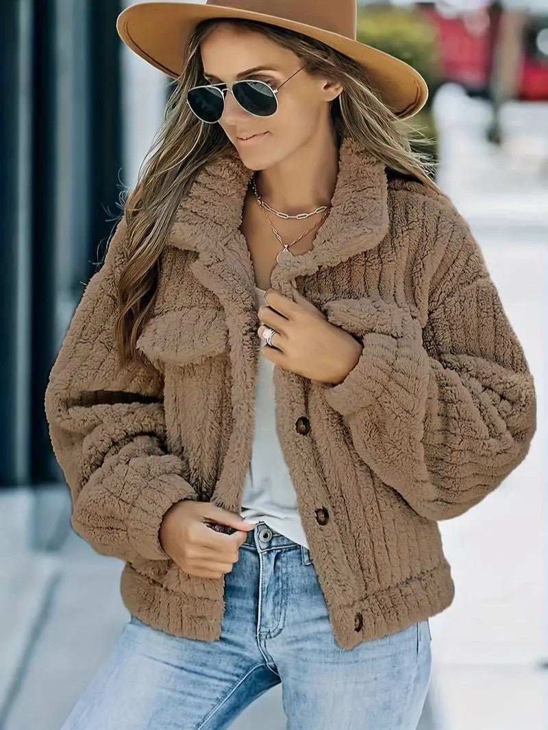 Primrose | Textured Button-Up Winter Jacket for Cold-Weather