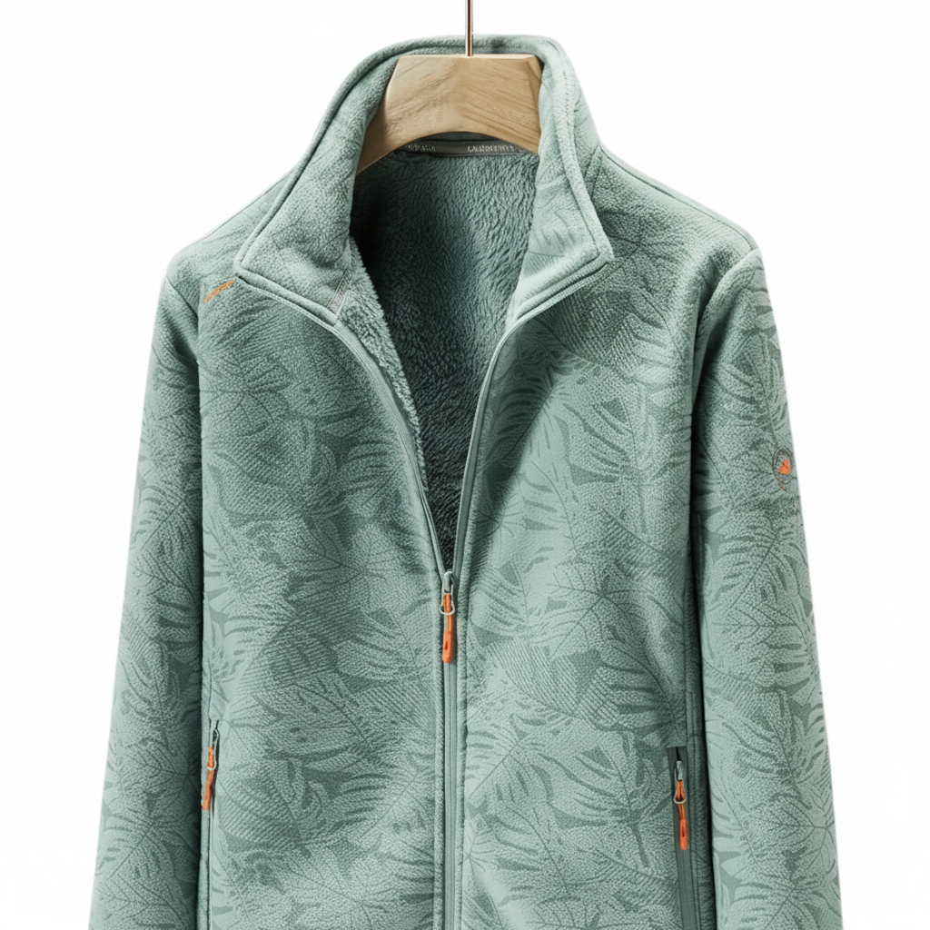 Lavender | Botanical Print Zip-Up Winter Jacket for Cold-Weather