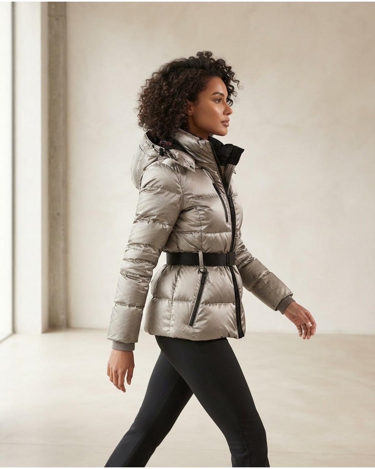 Harriet | Hooded Belted-Waist Women's Quilted Jacket for Winter